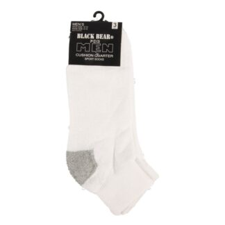Men'S Socks Cushion Quarter Wht Sz 6-12 3 Pr