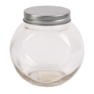Slanted Glass Jar W/Lid Clear 430 Ml