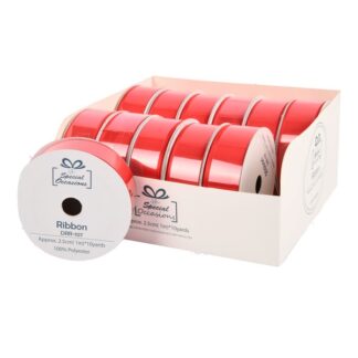 Satin Ribbon Rolls Red Color Pdq 1"X10 Yds