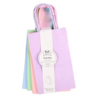 Kraft Bag Pastel Color 5.11X3.15X8.27" 12 Ct