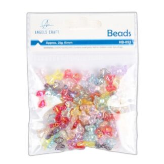 Bow Beads Multi Color 0.6" 25 Gr