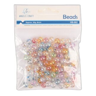 Glitter Beads Mult Color 0.3" 30 Gr