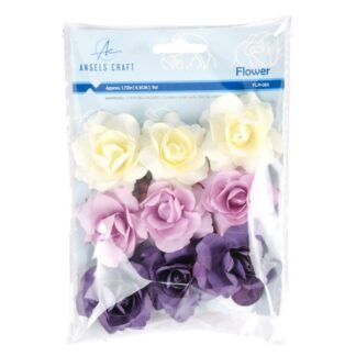 Paper Flower Roses Asst Colors 1.5" 9 Ct