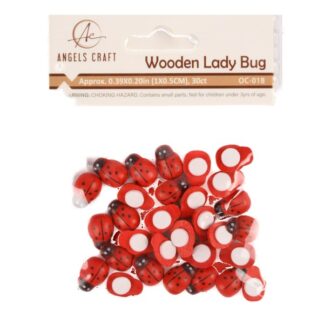 Wooden Lady Bug 0.39X0.20" 30 Ct