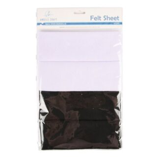 Felt Sheet White&Black 7.87" X 12" 4 Ct