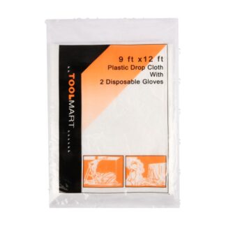 Tool Mart Plastic Drop Cloth 9X12 Ft W/Gloves