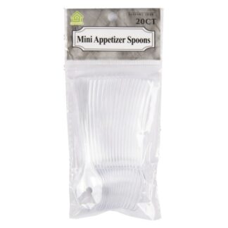 Mini Appetizer Plastic Spoons Clear 20 Ct