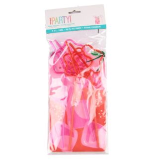 Hs Disco Drink Pouches W/Flower Straws 4 Ct