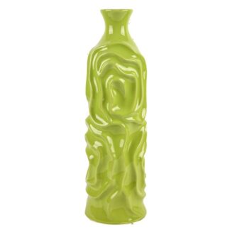 Ceramic Bottle Vase Pearl Green 4.75X4.75X16 In
