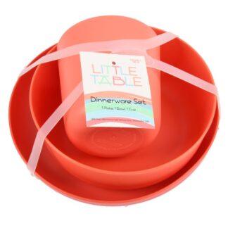 Plastic Dinnerware Set Red 3 Pc