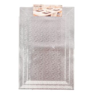 Dining Place Mat Silver Col Design 12X18" 1 Pc