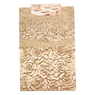 Dining Place Mat Gold Col Design 12X18" 1 Pc