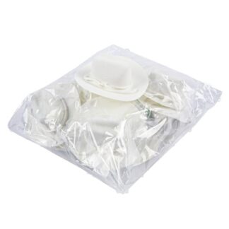 Flocked Plastic Cowboy Hat White 3 In 12 Pc