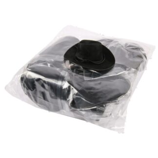 Flocked Plastic Cowboy Hat Black 4 In 12 Pc