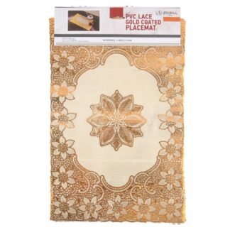 Pvc Lace Placemat Gold Coated Set 6 Pc