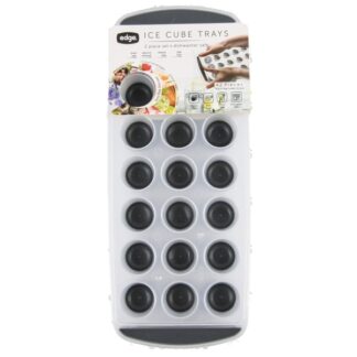 Edge Silicone Rnd Ice Cube Tray Charcoal 2 Pk