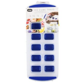 Edge Silicone Sq Ice Cube Trays Jumbo Blue 2 Pk