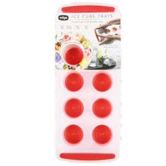 Edge Silicone Rnd Ice Cube Trays Jumbo Red 2 Pk