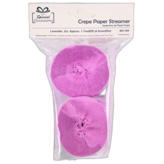 Crepe Streamers Lavender 1.7"X82Ft Roll 2 Ct