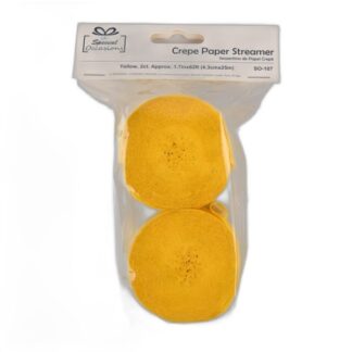 Crepe Streamers Yellow 1.7In X 82Ft Roll 2 Ct