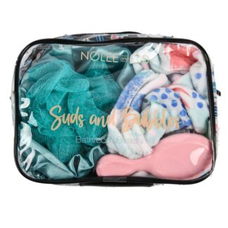 Suds& Bubbles Shower Cap,Towel,Brush&Loofha