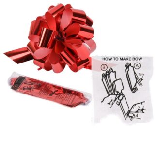 Pull Bows Metallic Red Medium 50Ct