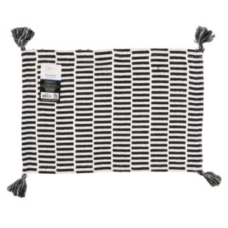 Cotton Placemat W/Stripes 14X19 In 1 Pc