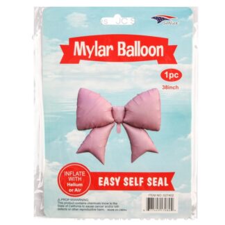 Mylar Bow Balloon Pink 38 In