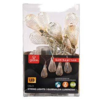 String Light Led Teardrop 5.4 Ft 10 Pc W/ Batteries