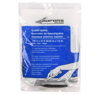 Screen Spline 25' 3/16 Round Black (.19 In)