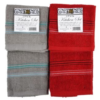 Kitchen Towels Set Asst Color 4 Pk