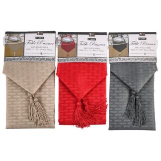 Fabric Basket Weave Table Runner Asst 12X72"