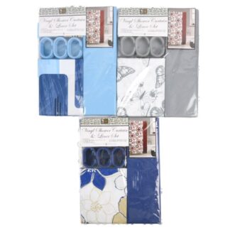 Vinyl Shower Liner Curtain W/Rings 70X72" Asst