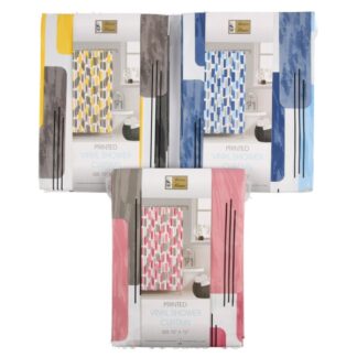 Geometric Pvc Shower Curtain 70X72" Asst