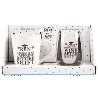 Ceramic Mug 16 Oz Rn Stemless Glass 19.5 Oz Set