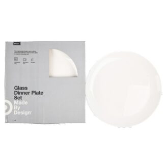 Glass Dinner Plate White Set 10.75 In 6 Pc