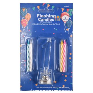 Flashing Birthday Candles #1 5 Pc