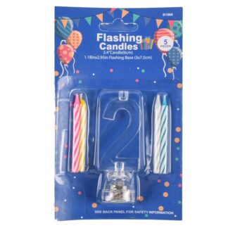 Flashing Birthday Candles #2 5 Pc