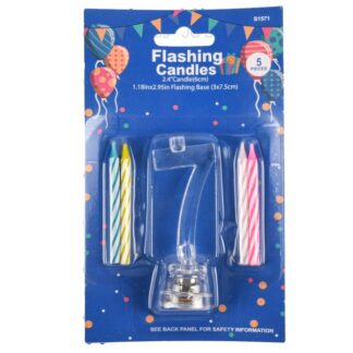Flashing Birthday Candles #7 5 Pc