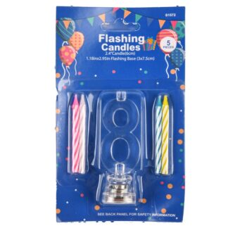 Flashing Birthday Candles #8 5 Pc