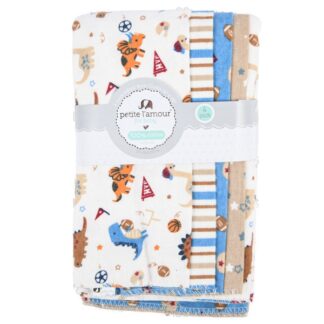 Baby Boy Burp Cloth Set Asst 4 Pc