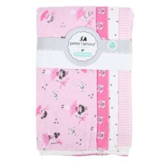 Baby Girl Burp Cloth Set Asst 4 Pc