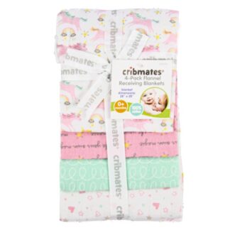 Baby Girl Flannel Receiving Blanket Asst 4 Pc