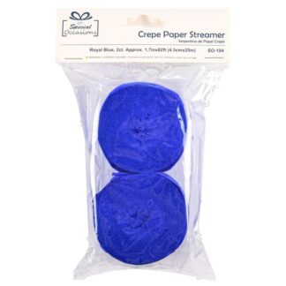 Crepe Streamers Royal Blue 1.7In X 82Ft Roll 2 Ct