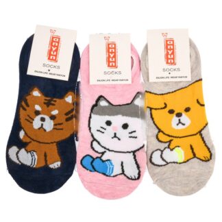 Women'S No Show Socks Animal Design Asst 1 Pr