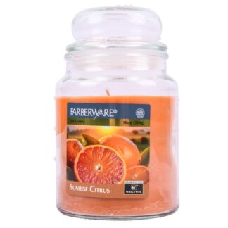 Faberware Glass Jar Candle Sun Citrus 18 Oz