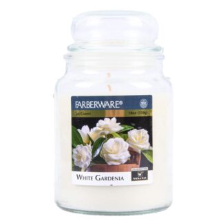 Faberware Glass Jar Candl Wht Gardenia 18 Oz