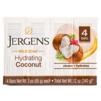 Jergens Bar Soap Hydrating Coconut 4Pk X 3 Oz