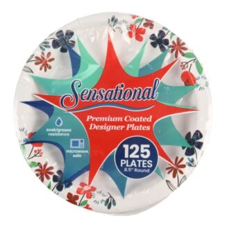 Sensational Coated Rnd Plates 8.5 In 125 Ct