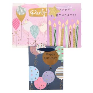 Happy Bday Gift Bag Foil Accents Asst Med